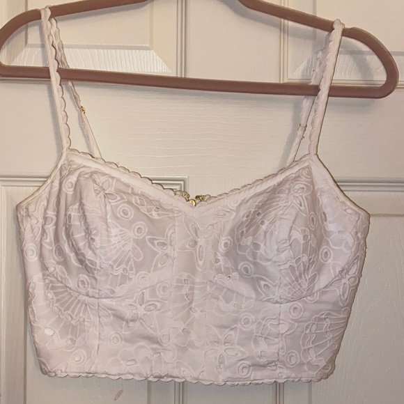 Lilly Pulitzer White Eyelet Crop Top - Picture 1 of 4